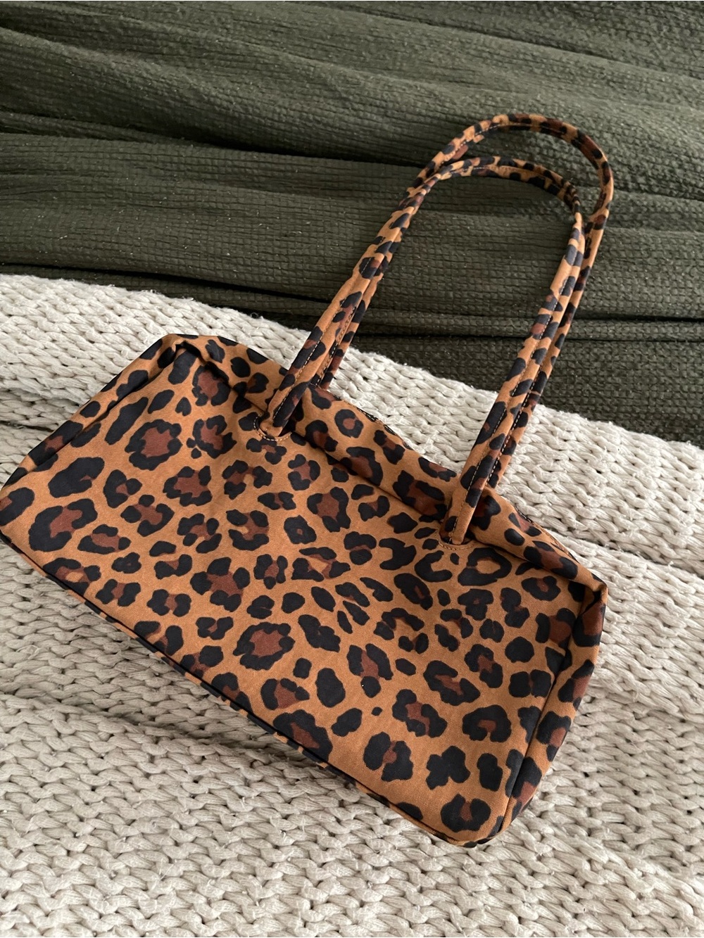 BAGGU Leopard Print Nylon Tote in Brown and Black - Picture 5 of 5